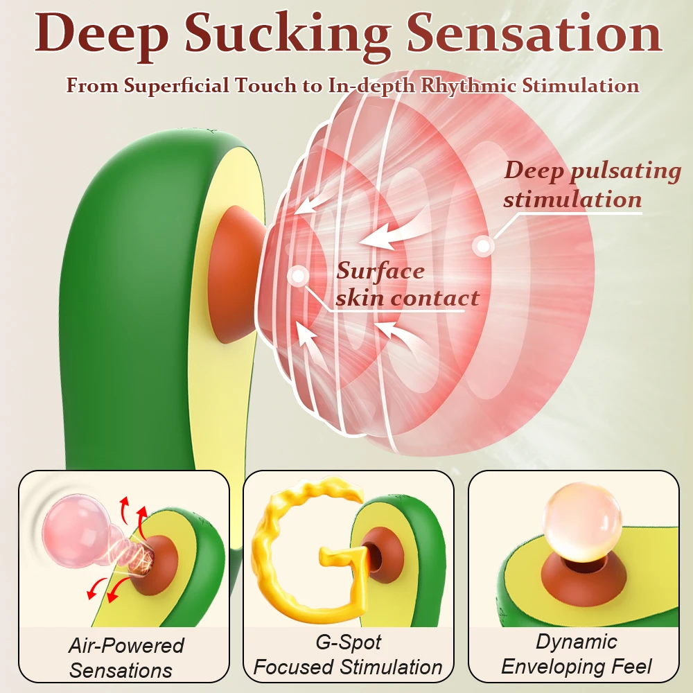 Powerful Sucking Avocado Vibrators Female Nipple Clitoris Stimulator Oral Blowjob Vacuum Female Sex Toy for Adult 18 - Image 3