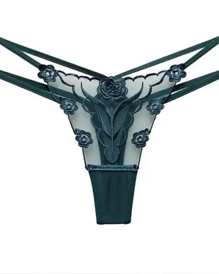 Ladies Sexy Embroidered Lace Thong G-string Transparent Breathable Lingerie Fashion Intimate Underwear Temptation