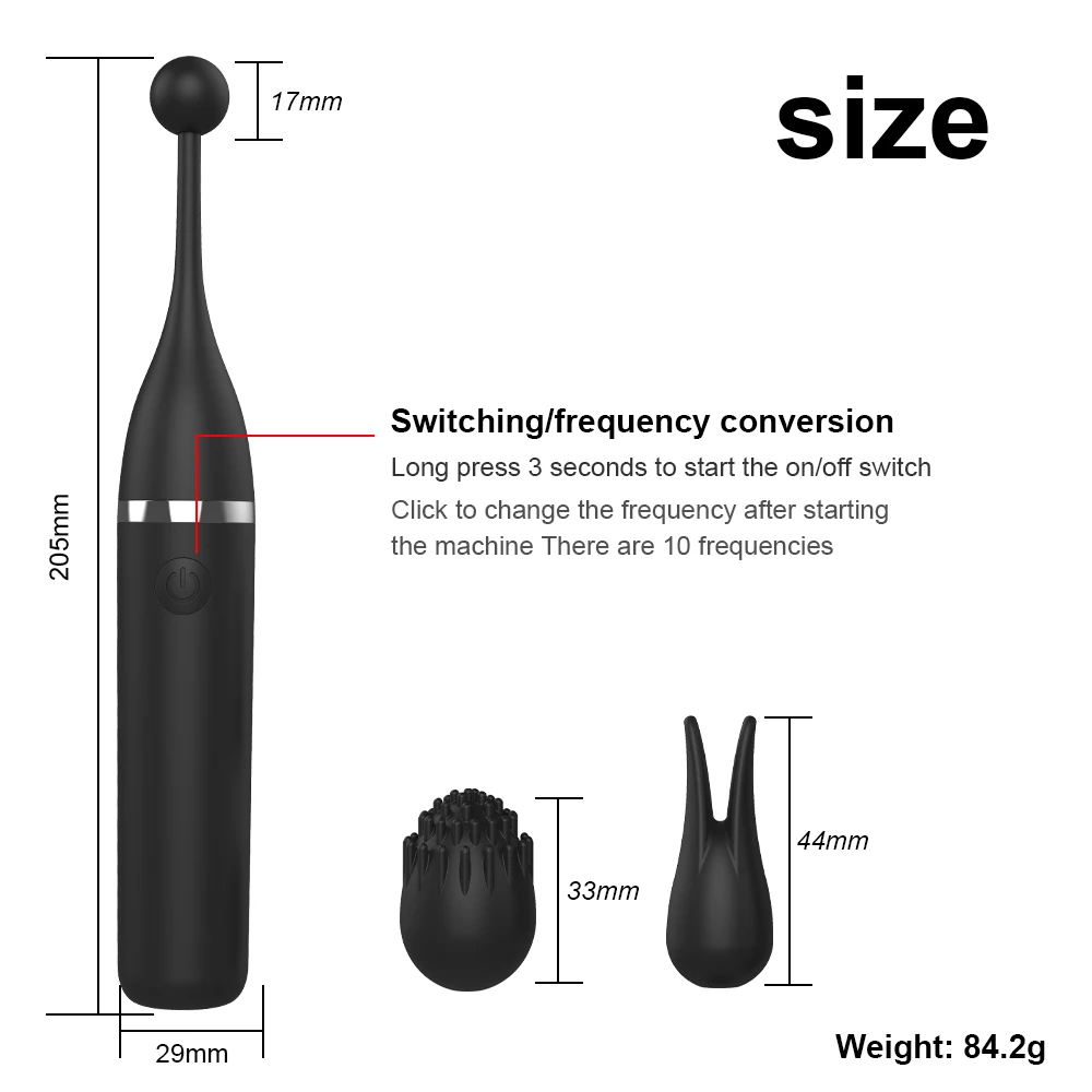 Female Clitoris 3 Caps Replaceable Vibrator G Spot Masturbation Massage Sex Toy Suitable For Women Couples Adult Products Erotic - Image 5