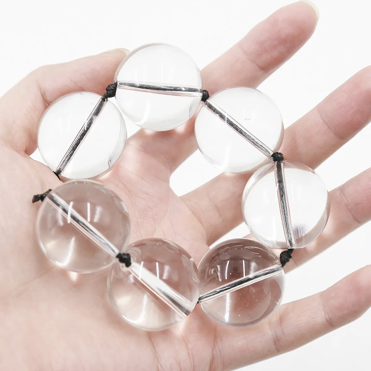 Premium Glass Anal Beads Crystal Balls – Unisex Butt Plug with Finger Loop, Smooth Big Adult Erotic Toys for Men/Women Safe Sex - Image 6