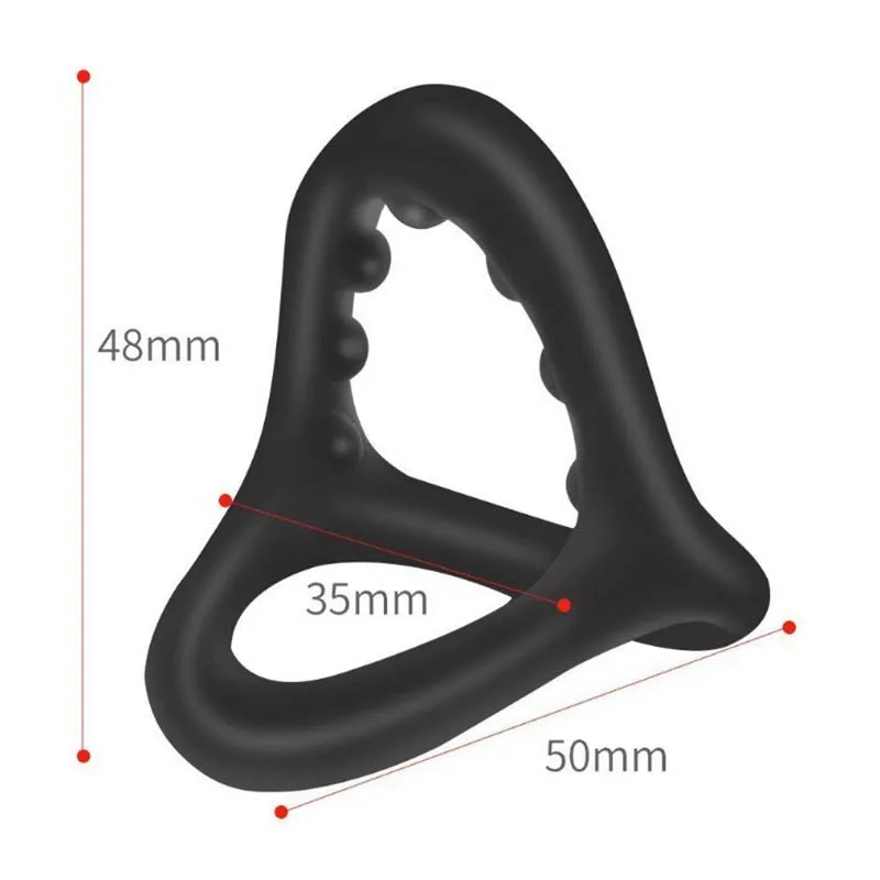 Silicone Penis Rings Cock Ring Erection Enhancing Triangular Penis Ring With Massage Beads Delayed Ejaculation Sex Toys For Men - Image 6