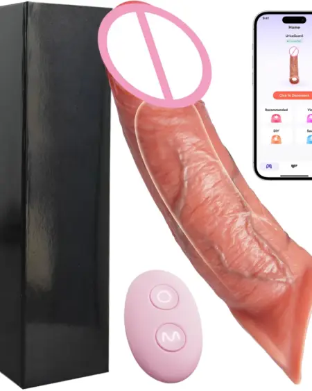 Penis Sleeve Vibrator Male Extender Penis Enlargement Thicken Reusable G-Spot Stimulator Silicone Adult Couples Sex Toy