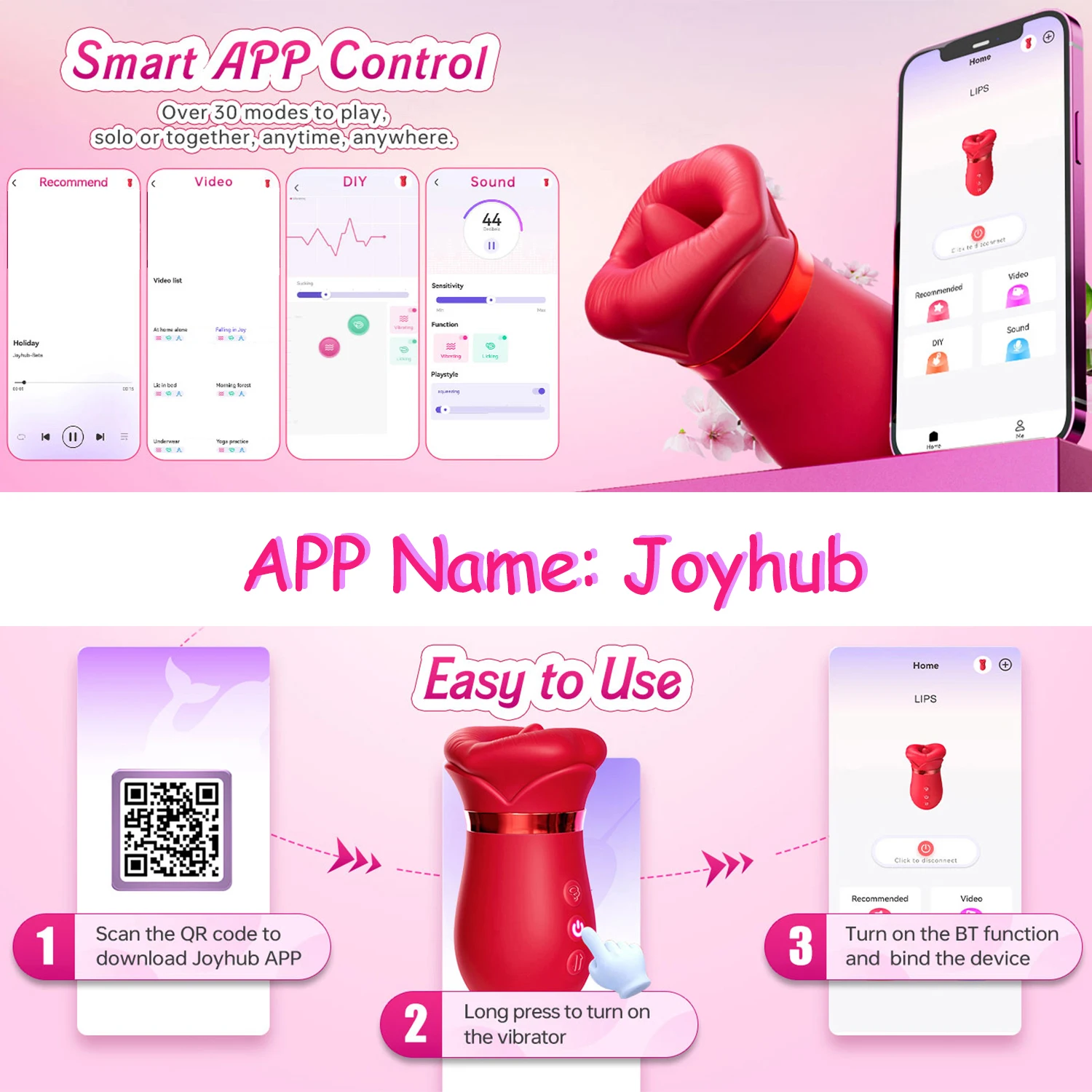 Mouth Sucking Vibrator 10 Tongue Licking Rose Toy Anal Clit Nipple Stimulator Female Couples Sex Toys for Women Adult Sex Games - Image 6