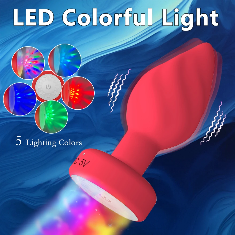 Luminous Anal Plug Vibrators Ring Remote Control Prostate Massager Vaginal Butt Plug Stimulator Adult Couples Sex Toys for Women - Image 4