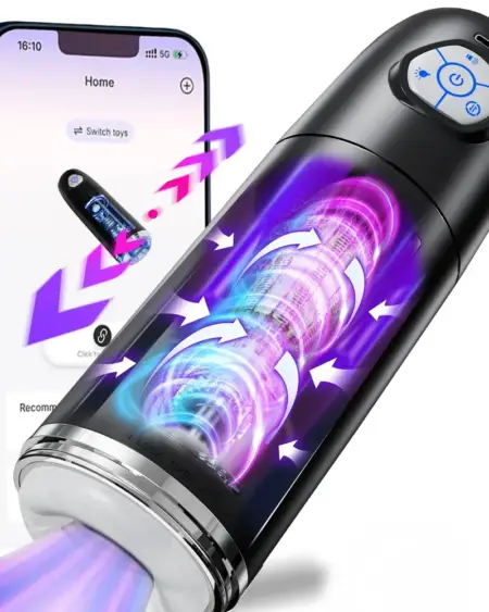 Automatic Male Masturbator APP Controlled Penis Pump with 10 Thrusting & Rotating Electric Pocket Pussy for Men Adult Sex Toys