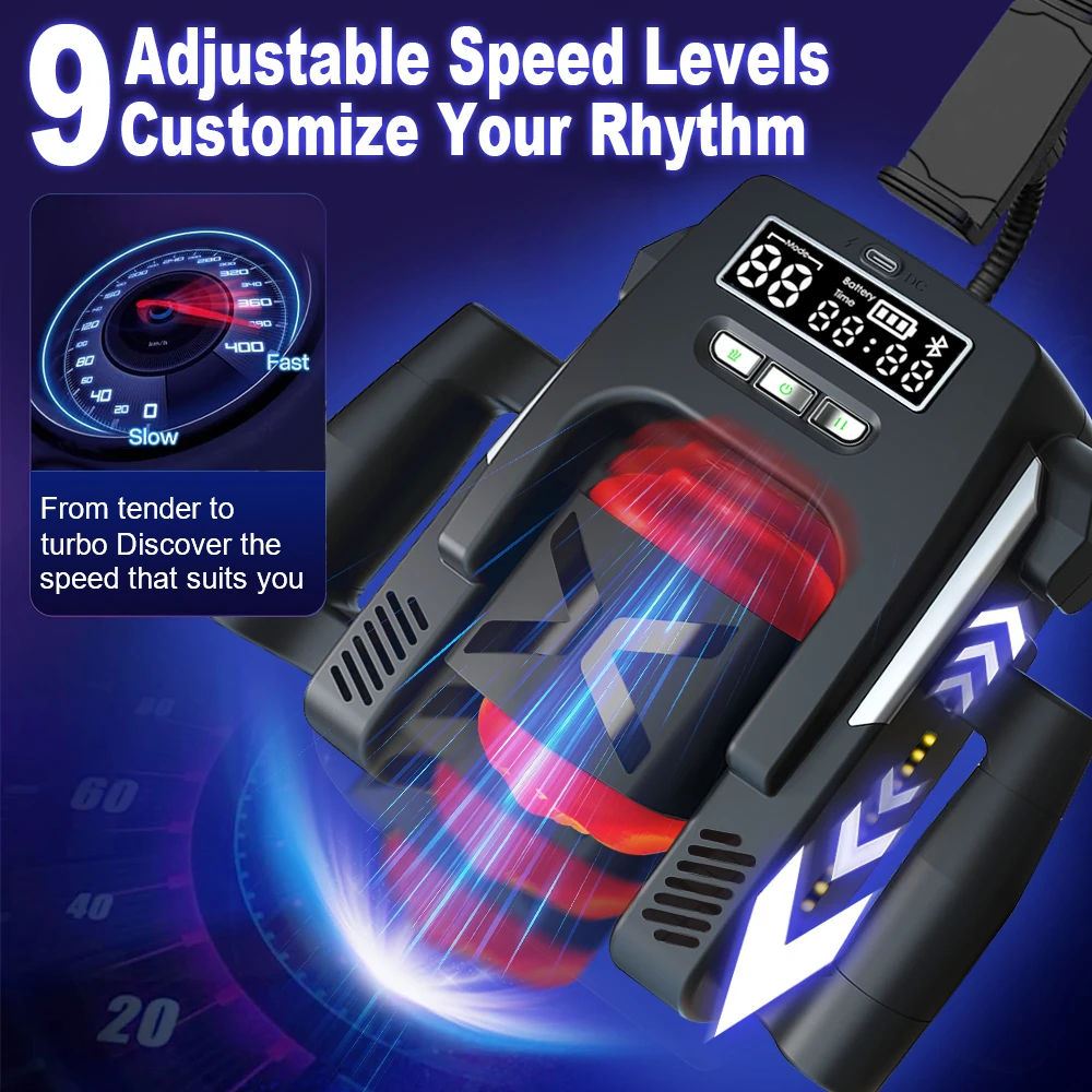 Handle Masturbator Cup Trainer Penis Stroking Telescopic Vibrating Cock Stroker Pocket Pussy Blowjob LCD Display Male Sex Toys - Image 2