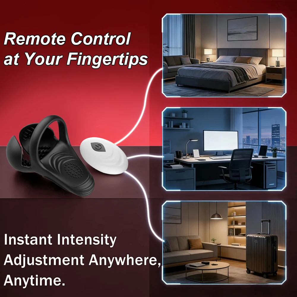 Penis Ring Vibrator For Men Delay Ejaculation Testicle Stimulator Vibrating Cock Ring Adult Sex Toys Male Penisring Massage - Image 6