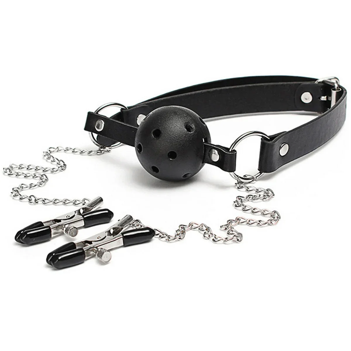 Neck to Wrist Restraints Kit with Nipple Clamps Gag Sex Toys for Women Adjustable Back Handcuffs Collar Bondage SM Sex Game Toys - Image 5