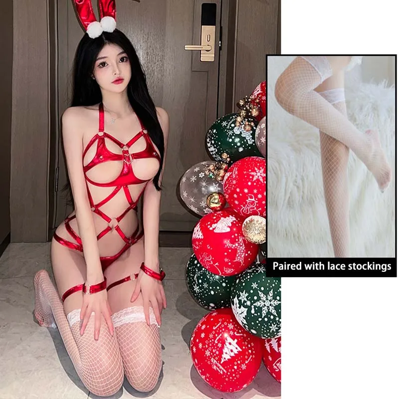 Christmas Bunny Girl Jumpsuit Costume Nightclub Themed Role-Play Outfit for Party Halloween Cosplay Women's Sexy Animal Suit - Image 5