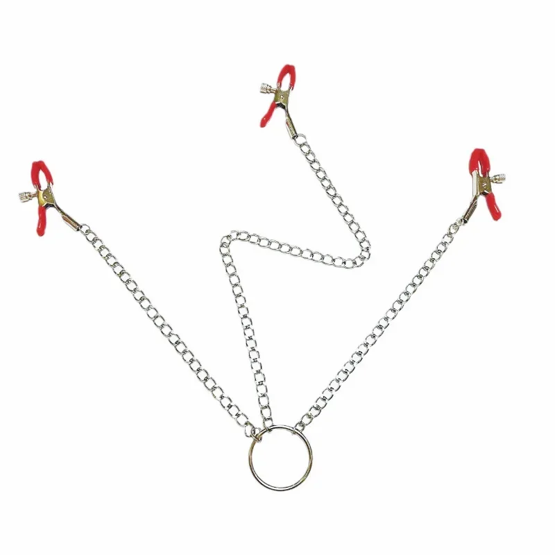 Adjustable Y-shaped Nipple Clitoris Nipple Clamp with Stainless Steel Metal Chain BDSM Flirting Breast-fed Sex Toy Stainless - Image 3